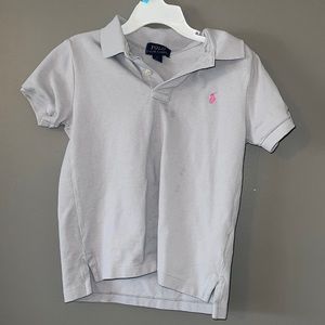 Grey and pink polo